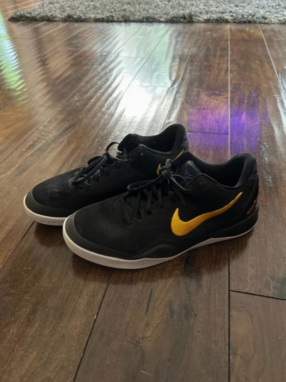 Nike Youth Kobe Basketball Shoes black/purple/gold